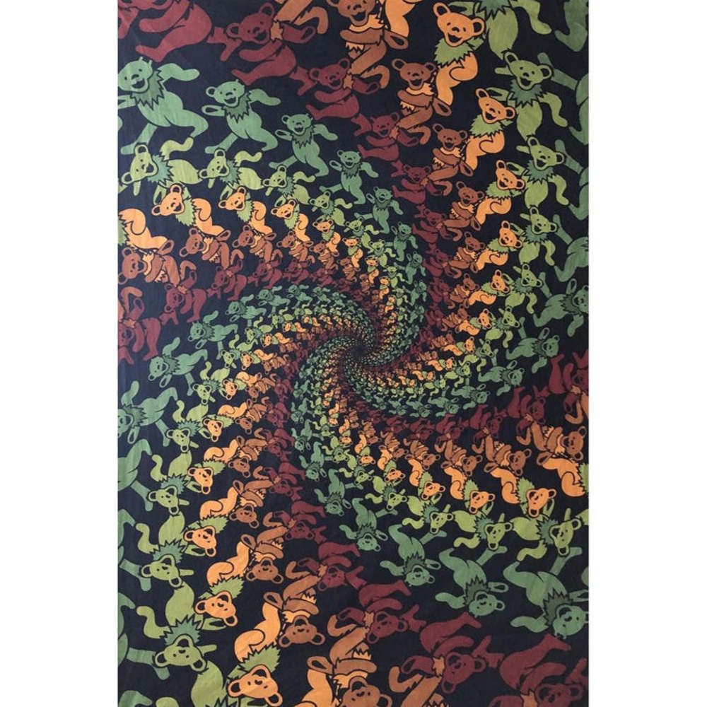 Grateful Dead Dancing Bears Wood Spiral Tapestry by Sunshine Joy
